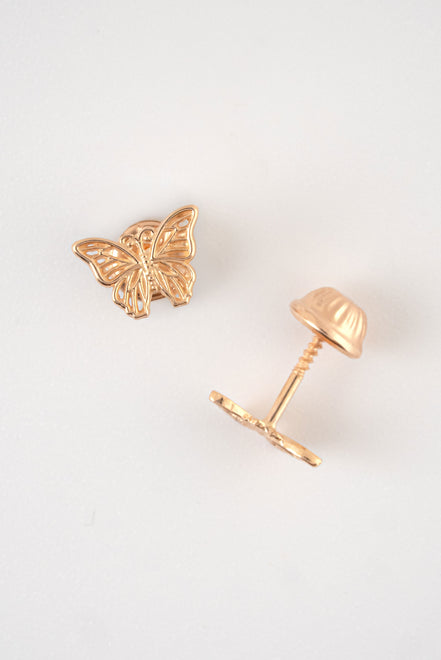 Topos Mariposa Oro Rosado 18k / NA09 / M: 6 mm x 8 mm / P: 0,7 gr