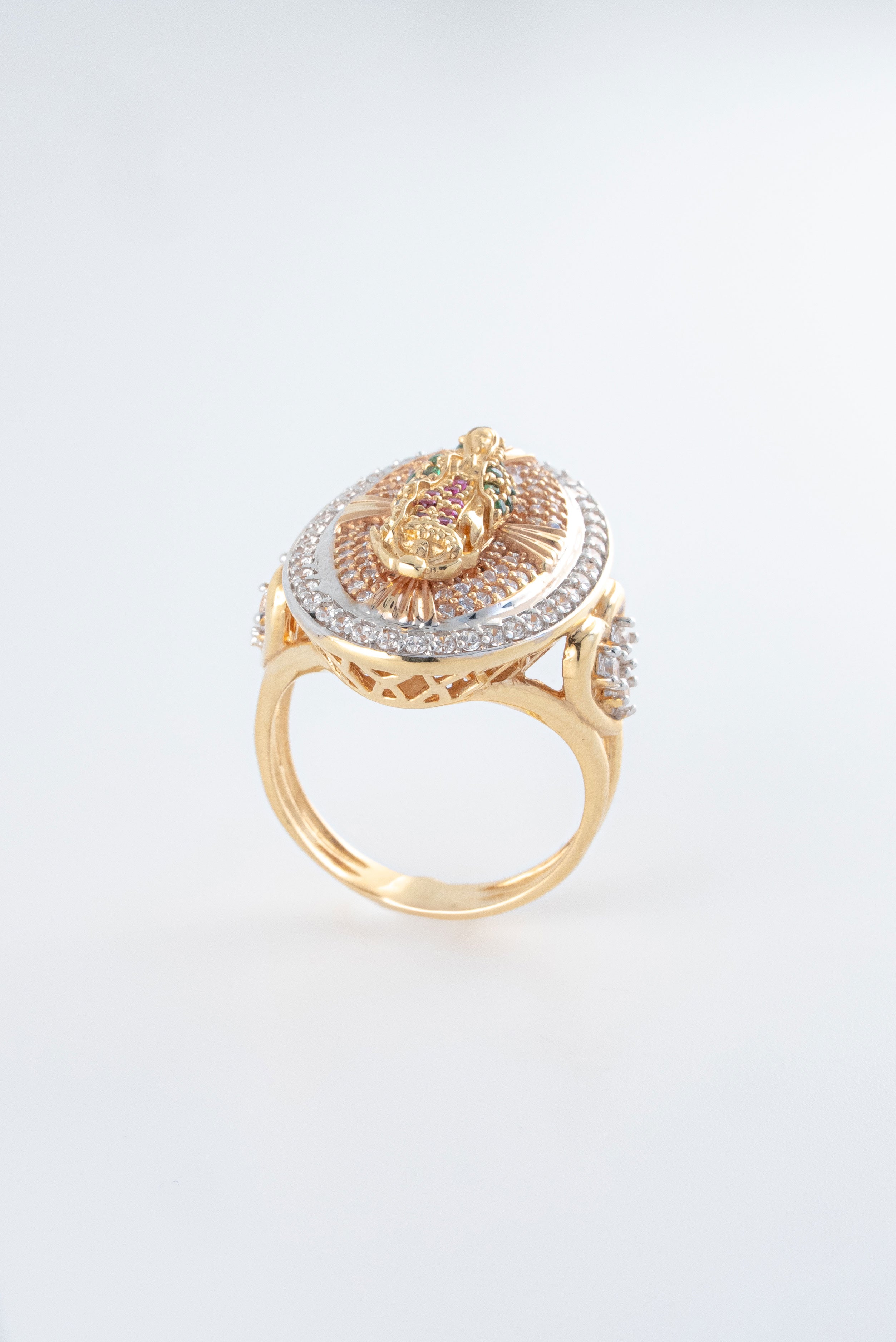 Anillo Virgen Guadalupe Oro Amarillo Circones 18k /NA51/ T: 8/ Peso: 11,2 gr