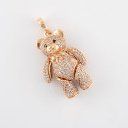 Dije Oso Circones Blancos Oro Rosado 18k / NA102 / M: 3,5 cms x 1,8 cms / P: 8,1 gr