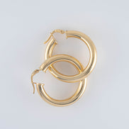 Candongas Tubulares Lisas Oro Amarillo 18k / NA08 / M: 2,8 cms / P: 5.2 gr