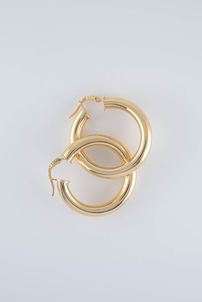 Candongas Tubulares Lisas Oro Amarillo 18k / NA08 / M: 2,8 cms / P: 5.2 gr