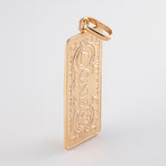 Dije Dolar Liso Oro Rosado 18k / NA102 / M: 4 cms x 1.5 cms / P: 5 gr