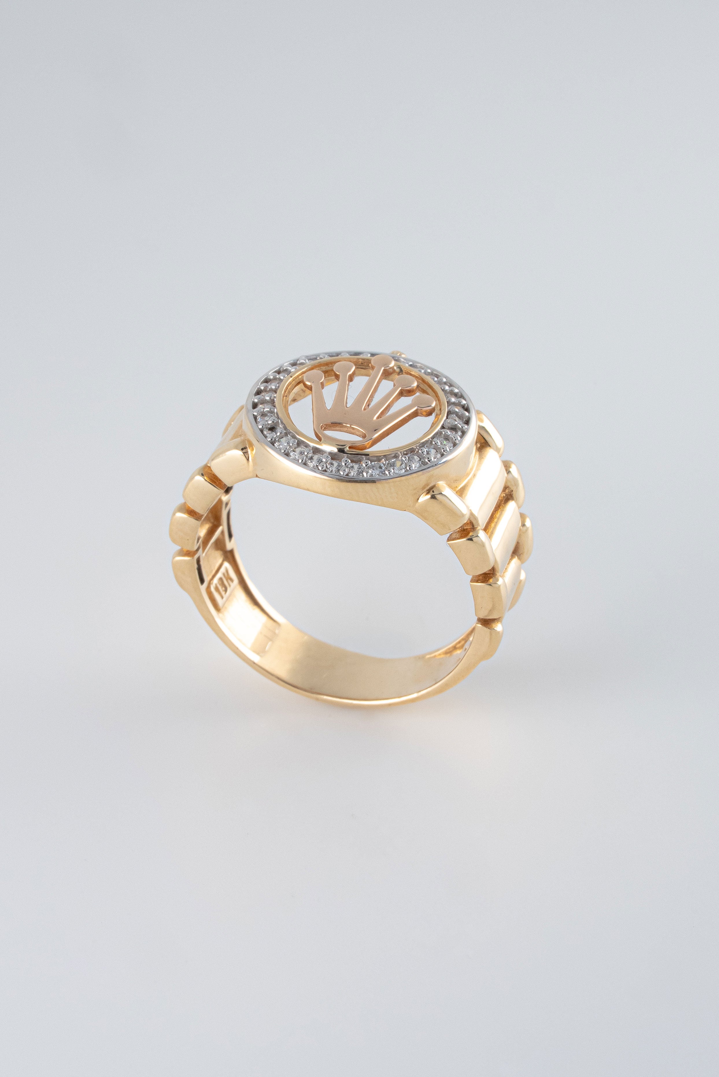 Anillo Oro Amarillo 18k Circones /NA58/ T: 10.5 / Peso: 8,5 gr