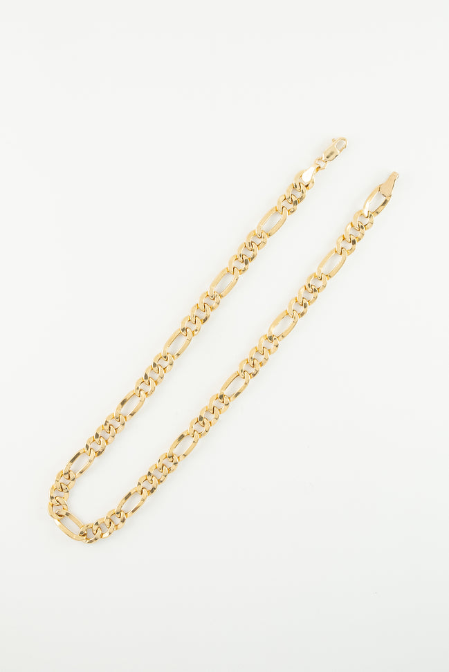 Pulsera Figaro Oro Amarillo 18k / ITA02 / M: 21 cms x 7 mm / P: 6,6 gr