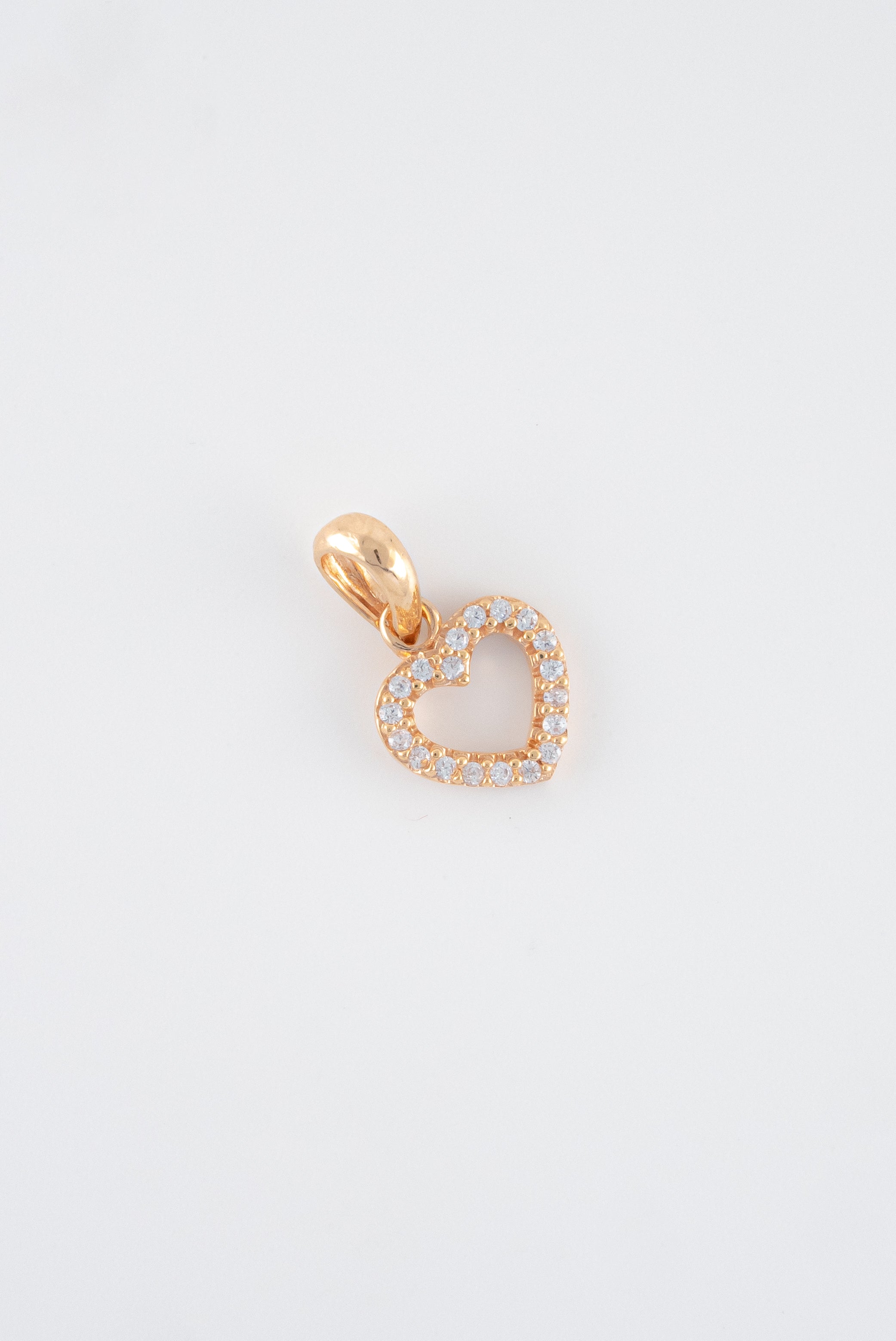 Dije Corazon Silueta Circones Oro Rosado 18k / NA102 / M: 1,5 cms x 9 mm / P: 0,8 gr