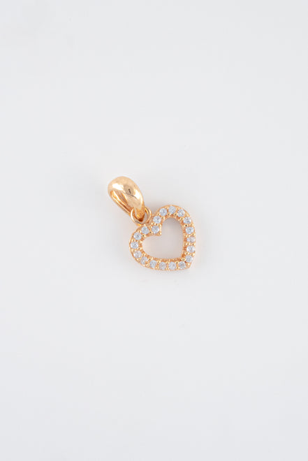 Dije Corazon Silueta Circones Oro Rosado 18k / NA102 / M: 1,5 cms x 9 mm / P: 0,8 gr