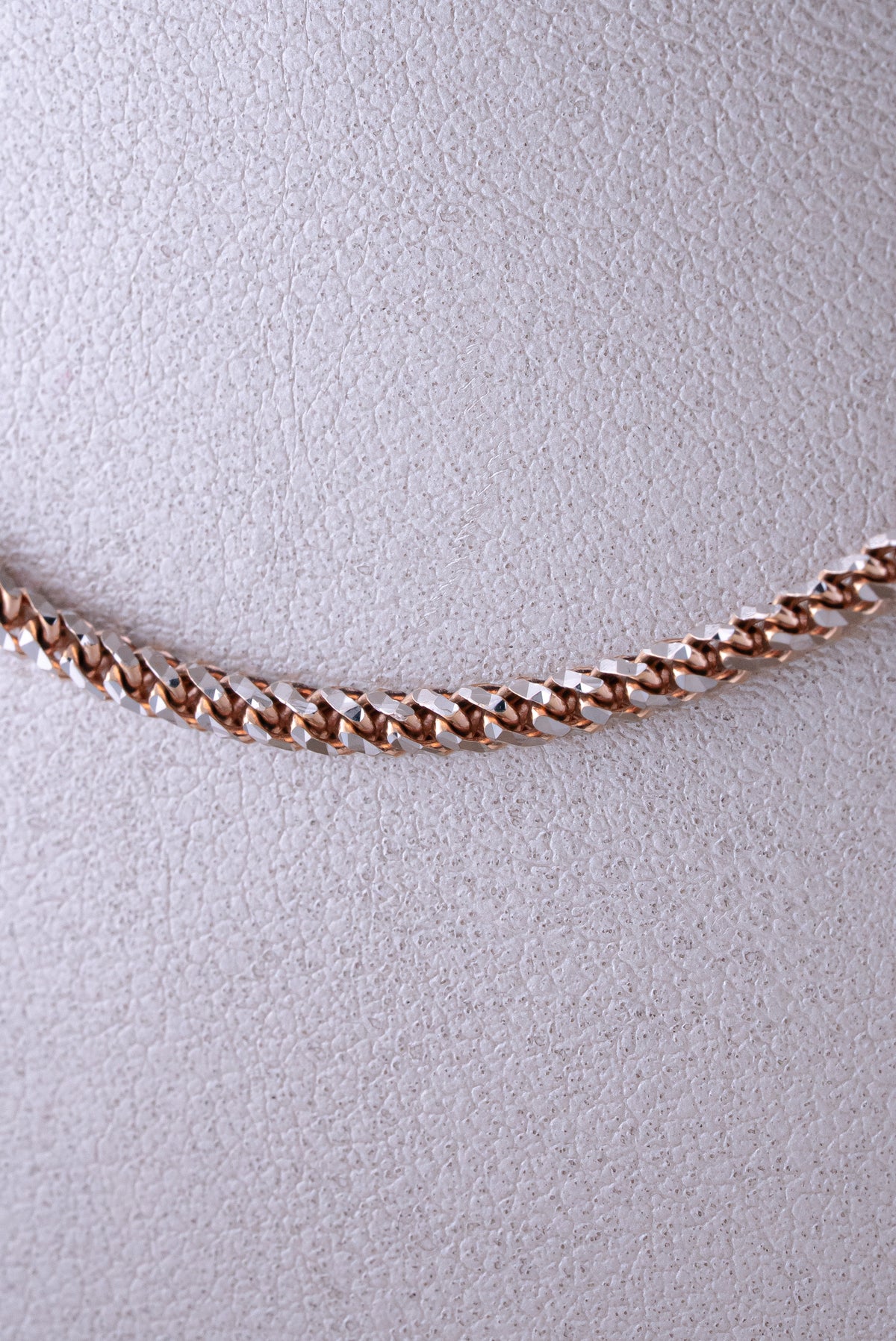 Cadena Franco Diamantada Bicolor (Oro Rosado - Blanco) 18k - ITA162 - 50 cms - P: 23 gr