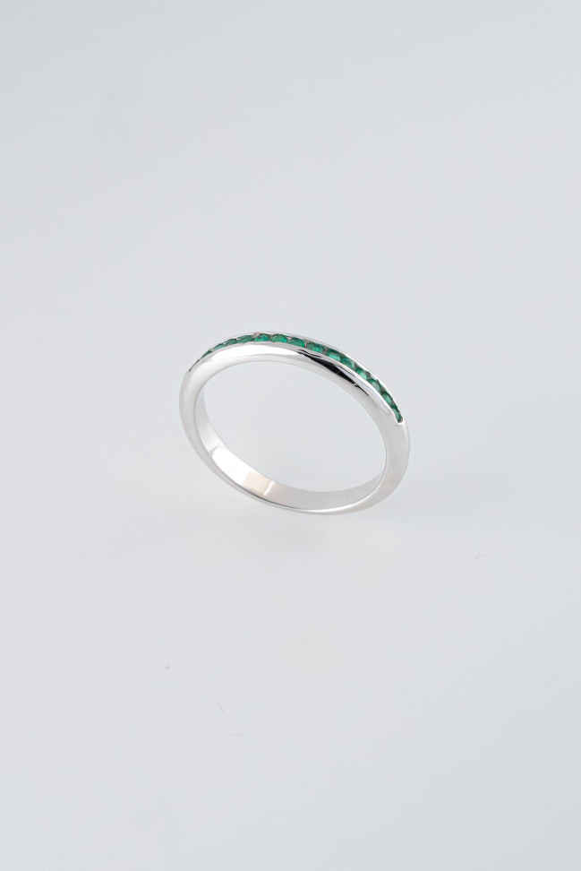 Anillos Esmeraldas Oro Blanco 18k / AE20 /T: 7