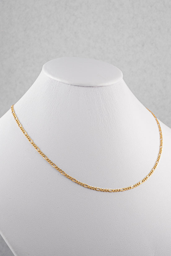 Cadena Figaro Oro Amarillo 18k / ITA09 / 45 cms / M: 3 mm / P: 2.2 gr