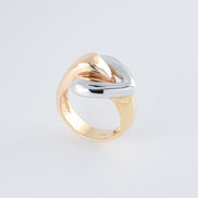 Anillo Liso Tres Oros ( Amarillo - Rosado - Blanco) 18k / NA50 / T: 7.5 / P: 7,8 gr
