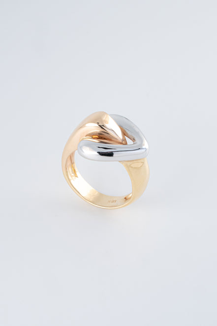 Anillo Liso Tres Oros ( Amarillo - Rosado - Blanco) 18k / NA50 / T: 7.5 / P: 7,8 gr