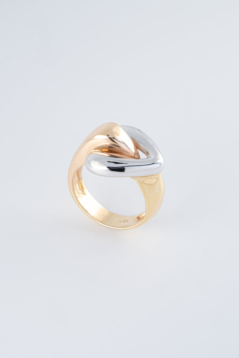 Anillo Liso Tres Oros ( Amarillo - Rosado - Blanco) 18k / NA50 / T: 7.5 / P: 7,8 gr