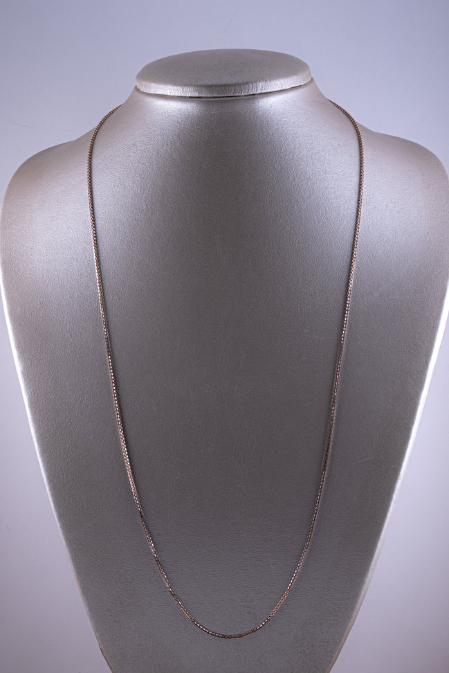 Cadena Veneciana Bicolor Diamantada ( Oro Blanco - Rosado ) 18k / ITA106 / 70 cms / P: 11,9 gr